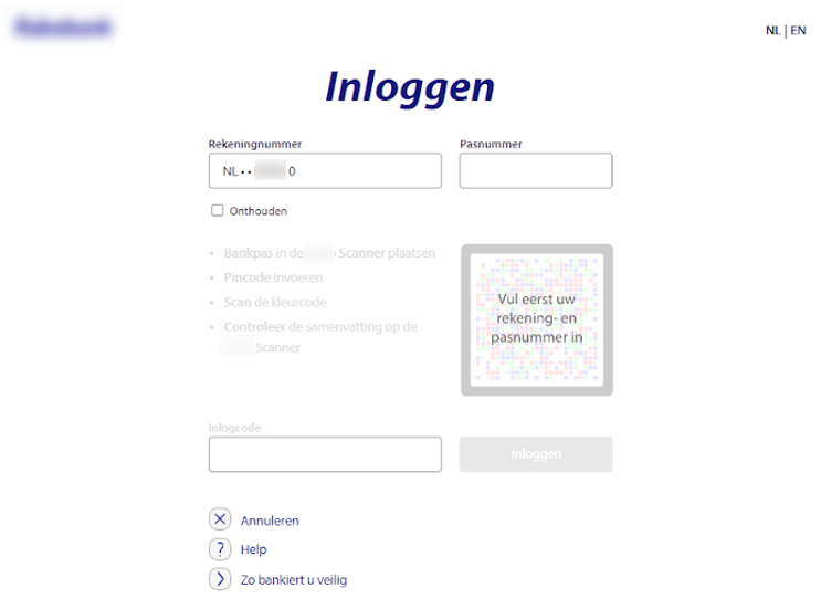 Пример мошеннической страницы с панели