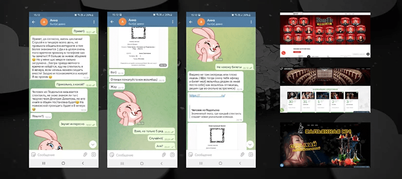 Приглашение на фейковое свидание в Telegram