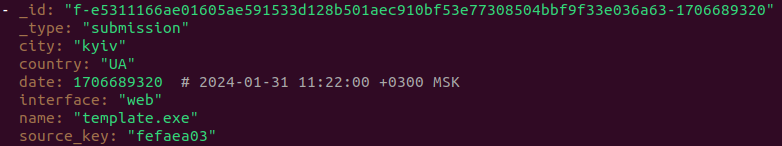 Информация о загрузке образца PhantomCore.Downloader