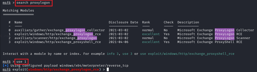 Пример поиска и выбора сплоита в Metasploit
