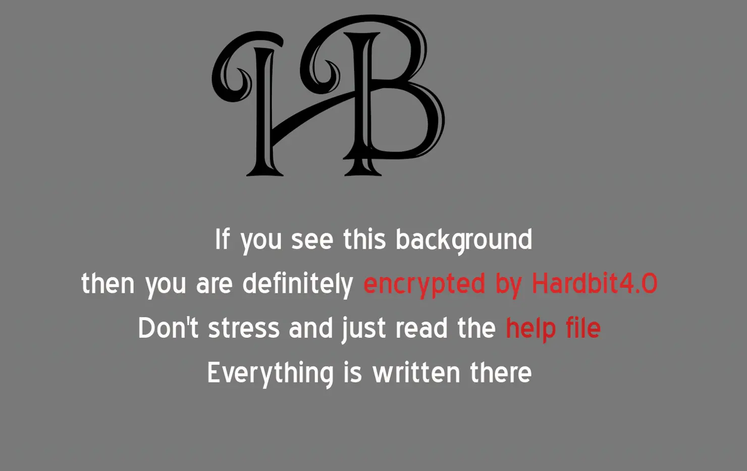 Вид рабочего стола после шифрования HardBit 4.0