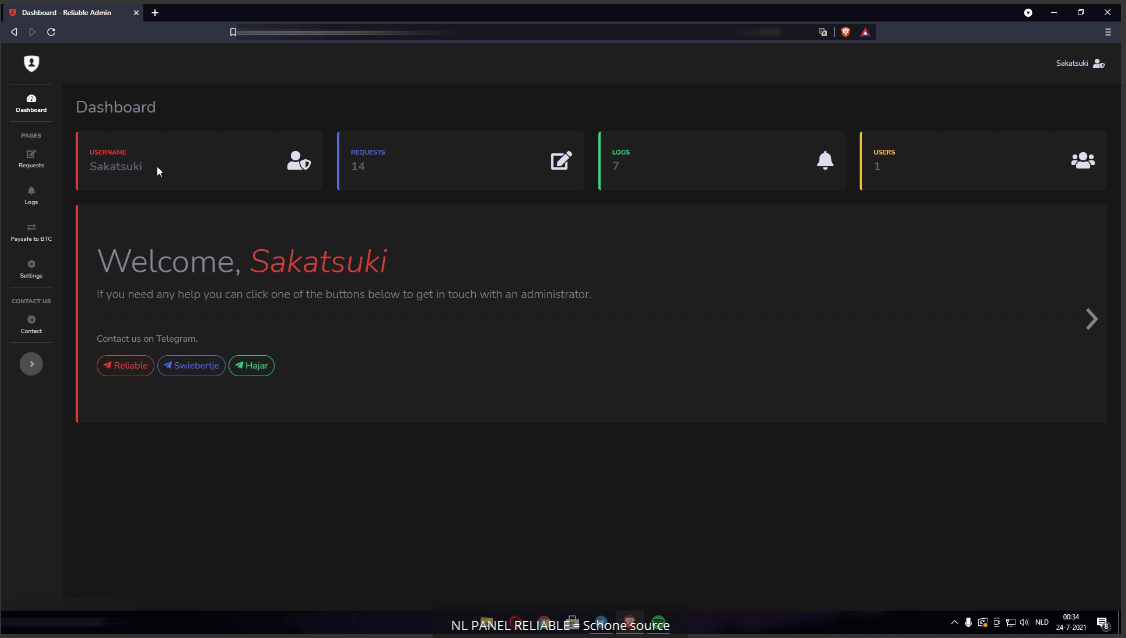 Главная страница варианта скам панели