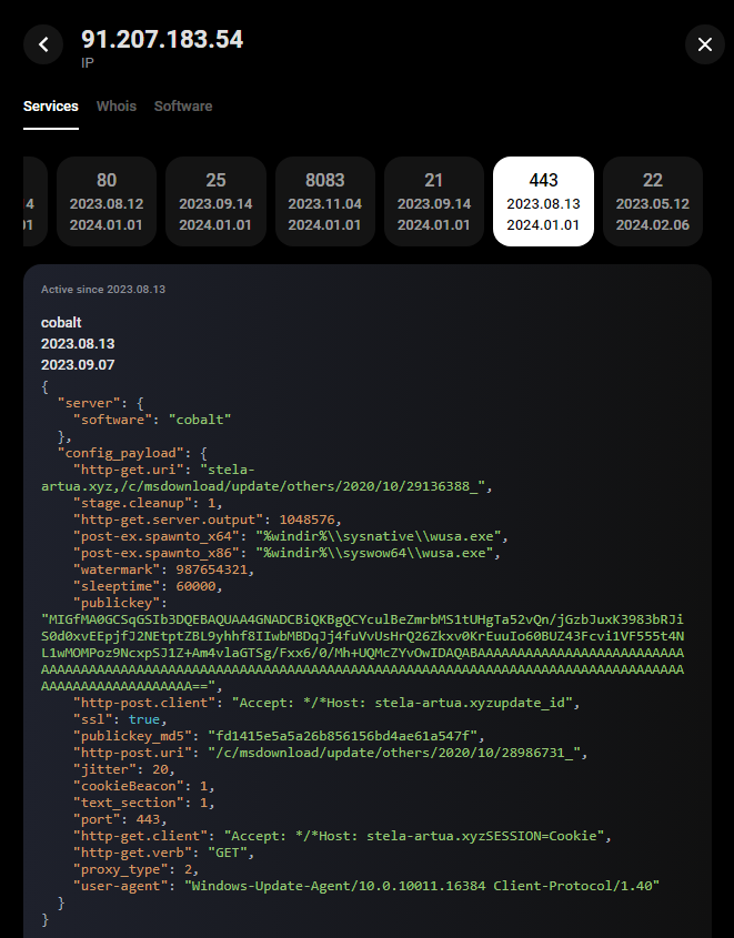 Cobalt Strike на порте 443