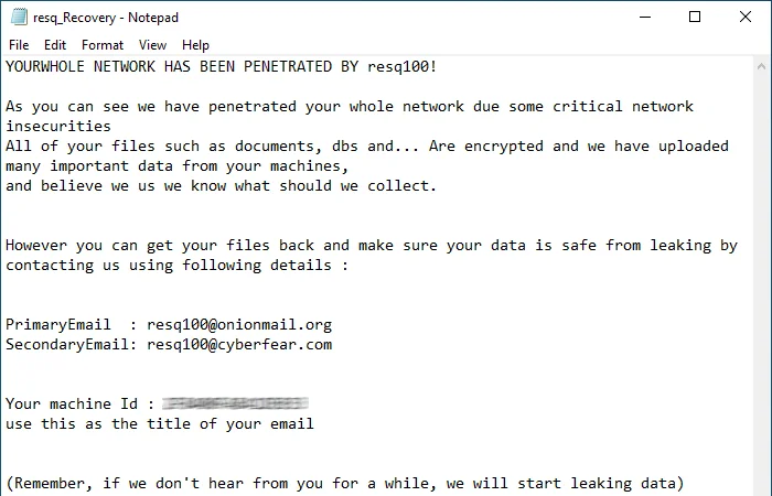 9 Содержимое resq_Recovery.txt